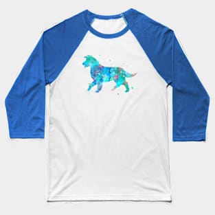 Border Collie Dog Watercolor Painting 2 Baseball T-Shirt